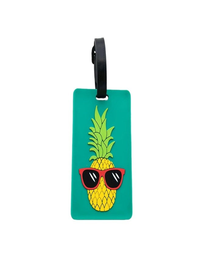 QFSH Cute Silicone Luggage Tag Funny Unique Suitcase Travel Bag Baggage Tag Identification Labels for Easy Recognition (Pineapple) - Image 1